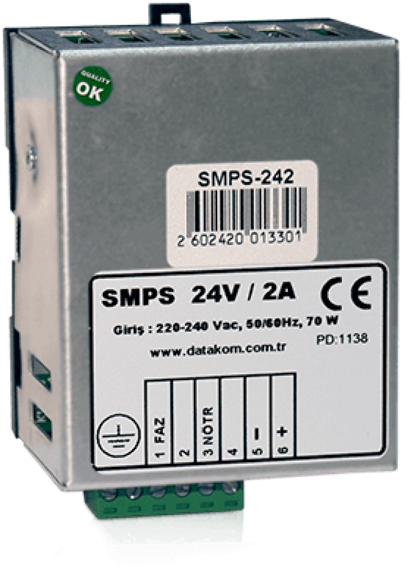 SMPS-124/242 DIN Raya Monte Edilebilen Akü Şarj Redresörü